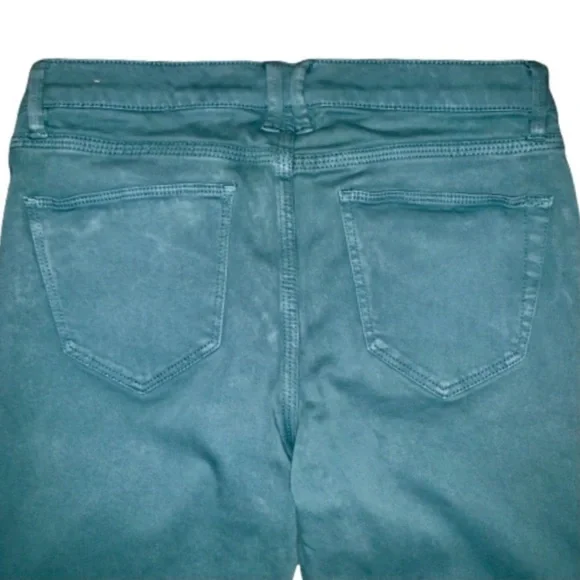 Madewell Size 26 Women’s Sateen Green Denim Low-Rise Skinny Ankle Jeans - Picture 8 of 11